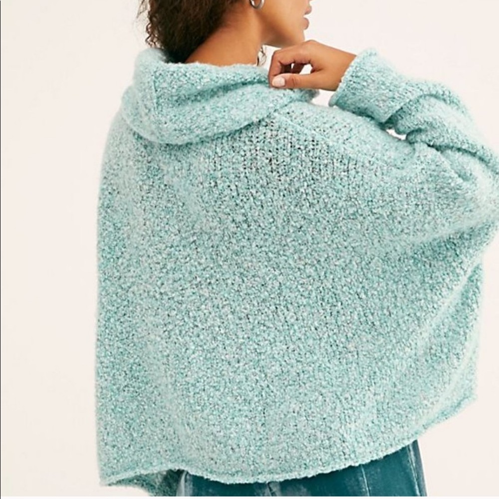 LAST SZ S! NWT Free People | BFF Sweater Aqua Star - Picture 7 of 14